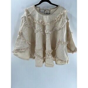 Women's Aspen Fringe Cotton Blend Poncho OS